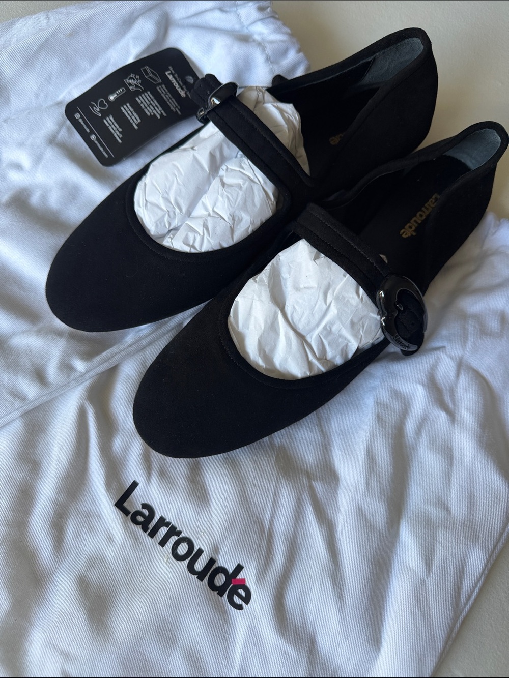 Larroude Black Mary Jane Ballet Flats with Buckle - Picture 7 of 10